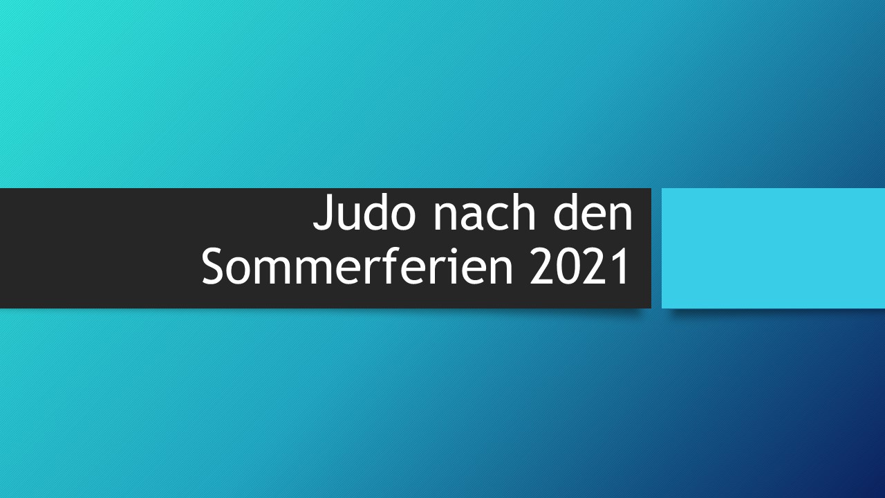 Judo nach den Sommerferien